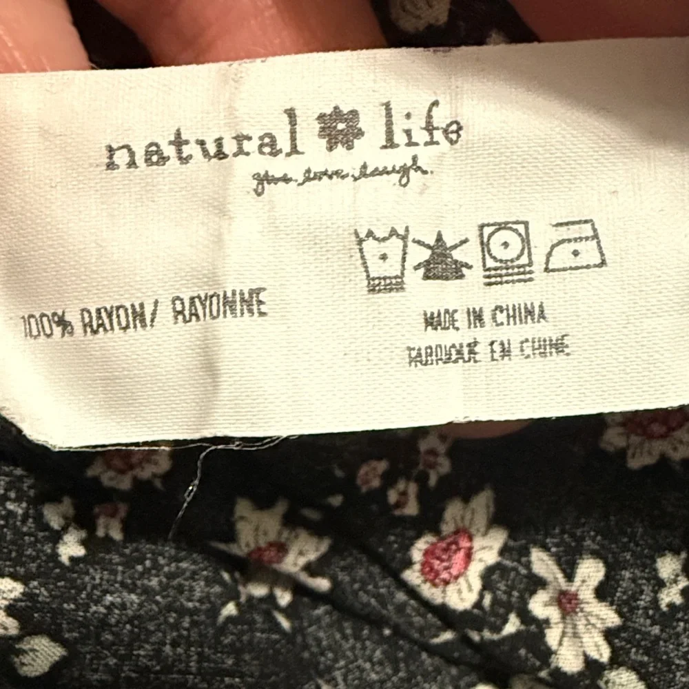 NATURAL LIFE Megan Black and Burgundy Floral Midi Dress, Size Small - Picture 6 of 10